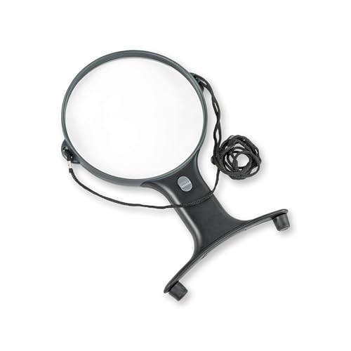 Carson Optical MagniShine LED Lighted 2x Power Hands-Free Magnifier (HF-66) , Black