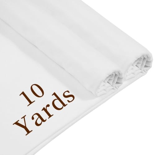 100% Muslin Fabric by Yard, 10 Yards x 59" White Cotton Fabric - color: Bleach White, size: 10 Yards