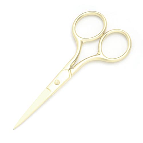 Multicolor Professional Grooming Scissors for Facial Hair Removal - color: Gold