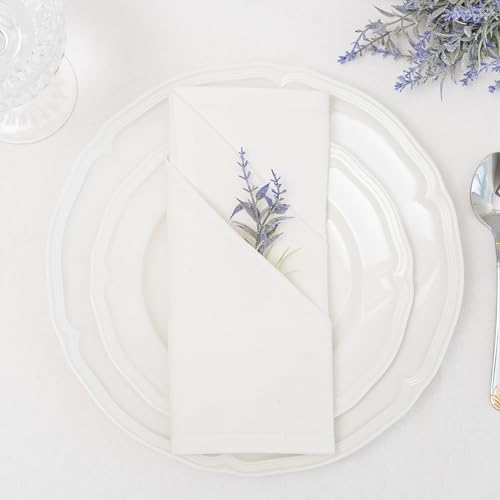 Reusable Cloth Dinner Napkins - 12 Pack, 18"x18", 100% Cotton, Washable, Ivory Napkins - Cream Flour Sack Cotton with Multiple Uses, Easy to Personalize and Embroider (Off-White) - color: Off-white