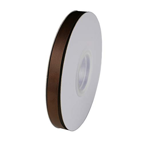 ITIsparkle 3/8" Inch Double Faced Satin Ribbon 50 Yards-Roll Set for Gift Wrapping Scrap Books Party Favor Hair Braids Baby Shower Decoration Floral Arrangement Craft Supplies, Brown Ribbon - color: Brown