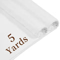 100% Muslin Fabric by Yard, 5 Yards x 59" White Cotton Fabric - color: Bleach White, size: 5 Yards