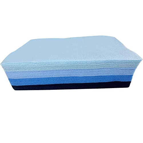 Jtnohx Soft Felt Sheets Felt Fabric for Crafts 4 Colors 40Pcs Blue Series - color: Blue Series