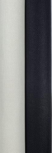 KCS 2 pc of 15" x 18"(38cmx45cm) 18 Count Cross Stitch Cotton Aida Cloth Needlework Fabric Box (Antique White+Black, 18CT) - color: Antique White+black, size: 18CT