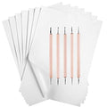 50 Sheets Carbon Paper Graphite Paper White Carbon Transfer (8.5 x 11.5 inch) Tracing Papers with 5 PCS Embossing Styluses Dotting Tools for Wood Paper Canvas Craft - color: White-50