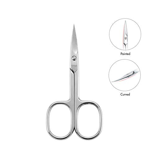 LIVINGO Premium Nail Scissors Stainless Steel Curved Manicure Cuticle Tool