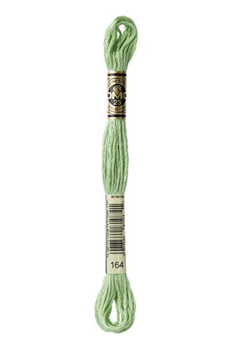 DMC 117-164 Mouline Stranded Cotton Six Strand Embroidery Floss Thread, Light Forest Green, 8.7-Yard