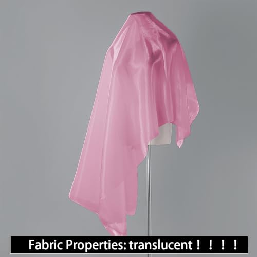 Pink Organza Fabric by The Yard, 44" Wide Sheer Fabric 3 Yards - color: Pink, size: 3 yard pre cut