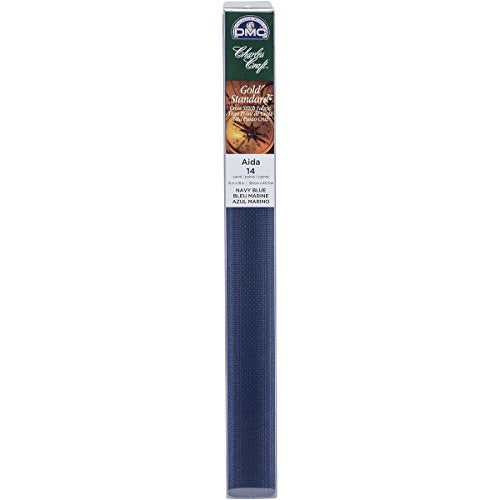 DMC Classic Reserve Gold Label Aida Fabric Box - 14 Count - 15"X18" (Navy)