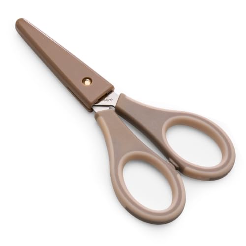 Beaditive Precision Craft Scissors - Ultra Sharp Stainless Steel Blades & Non-Slip TPR Handles - Adult & Kid Scrapbooking Scissors With Safety Cap For Home, Office, School (Milk Tea) - style: Milk Tea