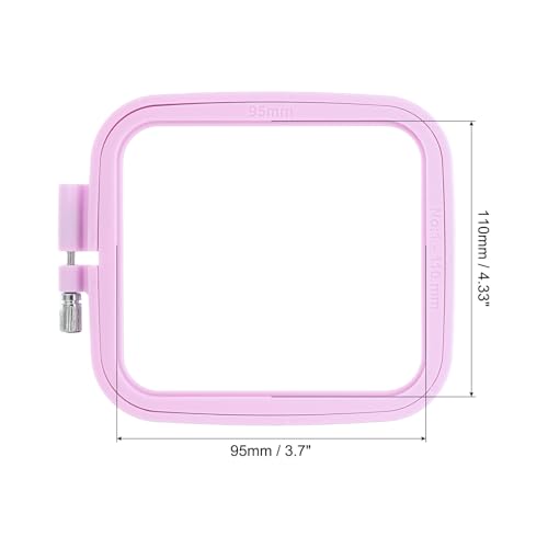 PATIKIL 1 Pieces Square Embroidery Hoops Square Cross Stitch Hoops Frames ABS Plastic Embroidery Hoops for DIY Sewing Tools for Art Craft, Light Purple - color: Light Purple