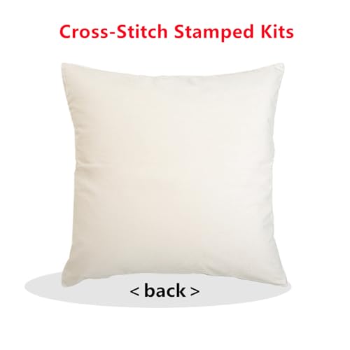 Lovxvouy Pillow Cross Stitch Kits for Adults Beginners-Preprinted Needlepoint Kit Stamped Crossstitching Kits 11CT Cross-Stitch Kit Stitches Kit Embroidery Kits-Jesus Shepherd 18x18 inchs - color: ColorCraft09