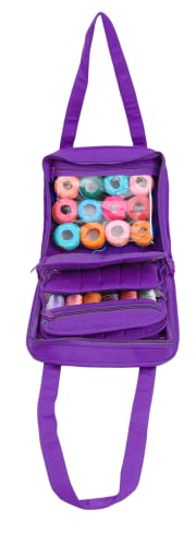 Yazzii Oval Craft Organizer Bag - Portable Organizer - Arts & Crafts Storage Bag Organizer - Multipurpose Storage Organizer for Quilting, Needlework, Knitting, Sewing, Applique & Jewelry - color: Purple