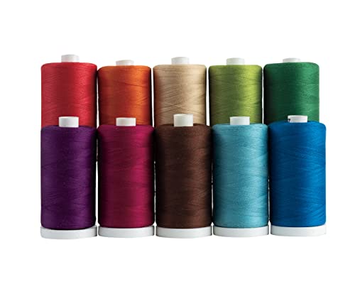 Connecting Threads 100% Cotton Thread Sets - 1200 Yard Spools (Set of 10 - Bejeweled) - color: Bejeweled