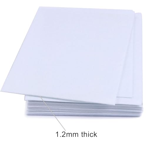 YYCRAFT Stiff Felt Sheets 9 Inch X 12 Inch - 48 Pcs Pack (Thickness:1.2mm,White) - color: 48 Pack White