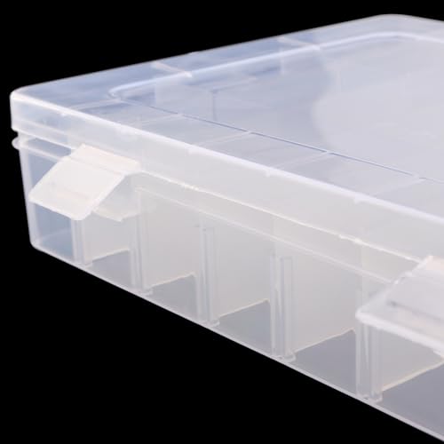 KINJOEK 8 Pack 24 Grids Plastic Bead Organizer Containers Storage, Adjustable Dividers Diamond Jewelry Craft Painting Storage Case, Clear Small Fishing Tackle Box for Sewing Cross Stitch Accessories - color: Clear, size: 24Grid 8PCS