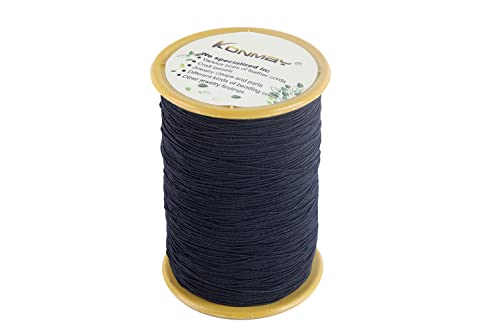 KONMAY Elastic Thread for Sewing Machine, 500 Meters 0.5mm Black for Shirring, Smocking, Gathering, Stretchy Strings for Bracelets - color: Black