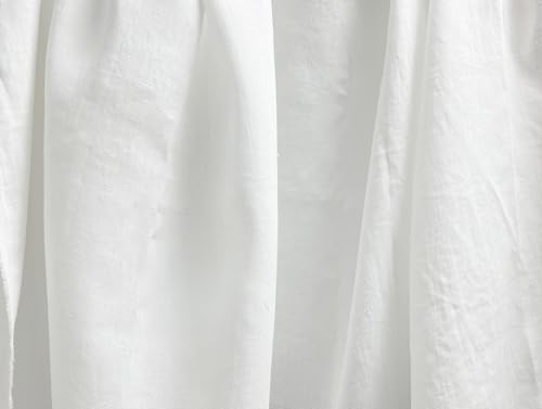100% Linen Fabric – Lightweight White Color – Pre-Washed Soft & Breathable – 52" Wide – by The Linen Lab (White, 3 Yard pre Cut) - color: White, size: 3 yard pre cut