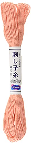 Olympus Sashiko 100% Cotton Thread, 22 Yard Skein - Color: Solid # 25, Salmon Pink - color: Solid # 25, Salmon Pink