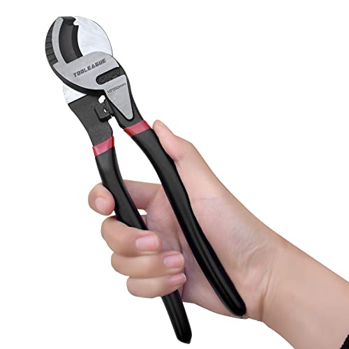 TOOLEAGUE 10 Inches Cable Cutter,Heavy Duty Cable Cutting Plier, Black - size: 10", Black