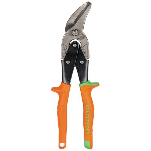 Klein Tools 2401R Right-Cutting Offset Snips, Aviation Tin Snips with Forged Blade for Precision Sheet Metal Cutting - style: Right-Cutting