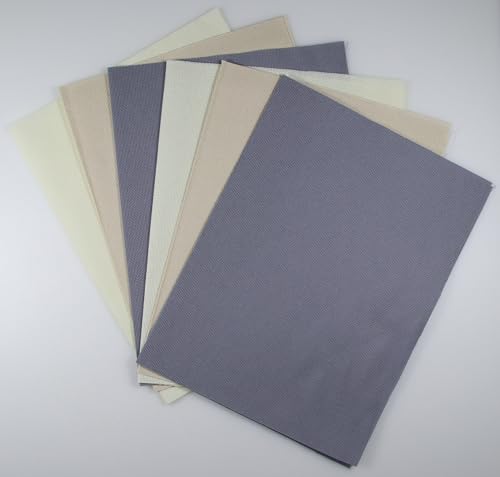 KCS 4/6 pc of 12" x 18"(30cmx45cm) 18CT Counted Cotton Aida Cloth Cross Stitch Fabric (6 pc,Antique White+Oatmeal+Light Steel Grey) - color: Antique White+oatmeal+light Steel Grey, size: 6 pc