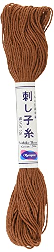Olympus Sashiko Brown 20m Skein thread - color: Brown