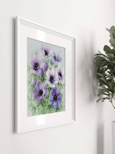 RIOLIS 2176 Purple Anemones Counted Cross Stitch Kit 11.75 x 11.75 in - style: Purple Anemones 2176