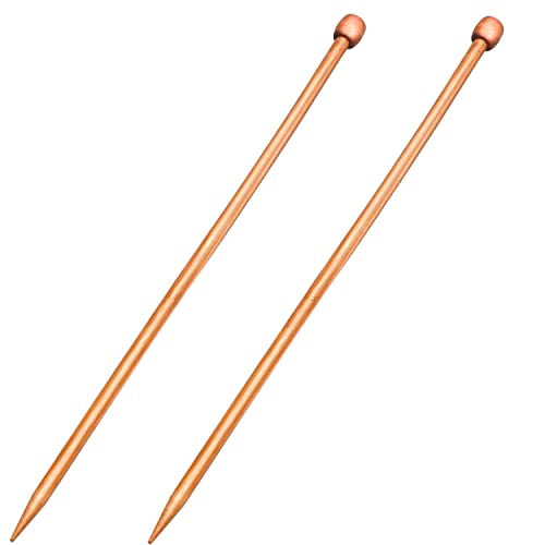2 Pcs Knitting Needles Set Straight Single Pointed Knitting Needle Length 14 Inch Knitting Supplies Knitting Needles for Beginners Handmade (8 mm)