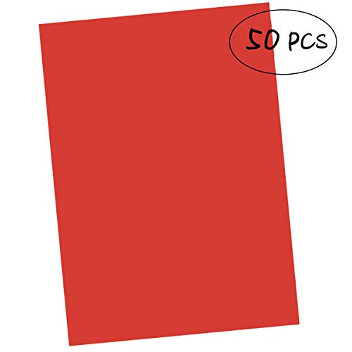 50 Pcs Carbon Transfer Paper Tracing Paper 11.7"×8.3" for Transfer Pattern on Wood, Paper, Canvas (Red) - color: Red
