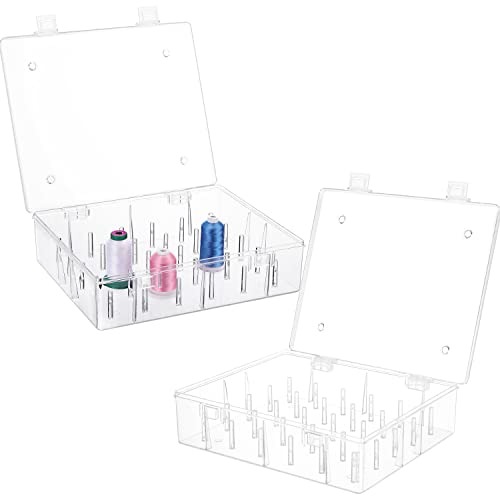 New brothread Pack of 2x30 Spools Tall and Clear Storage Box Organizer - size: 2X30