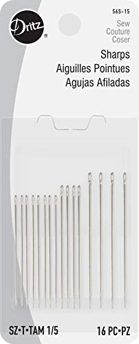 Dritz 56S-15 Sharps Hand Needles, Size 1/5 (16-Count) - size: Size 1/5 (Single Pack)
