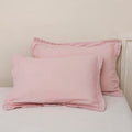 100% French Linen Pillow Shams Basic Style - Pack of 2 - Washed Solid Color Natural Flax Soft Breathable - Blush Pink, 20'' x 36'' - color: Blush Pink, size: 20''x36'' - Basic