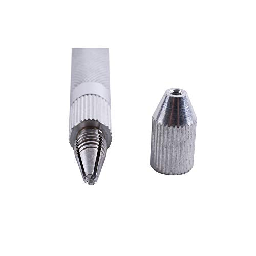 Hair Extension Tools 3 Different Size Knitting Hook Needles+ 1 Holder +1 Pulling Needle Loop Threader Aluminum Ventilating Holder and Needles Kit (Silver)