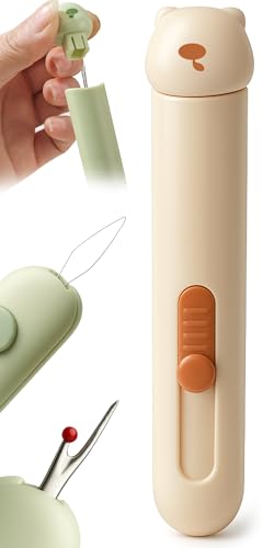 3 in 1 Automatic Needle Threader & Seam Ripper Tool with Storage, Brown - color: 1PCS-Brown