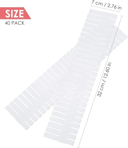 40Pcs Drawer Dividers, Adjustable Drawer Organizer for Socks, Underwear, Makeup, Can Help Tidy Kitchen, Bedroom, Dresser White - color: White, size: 40Pcs