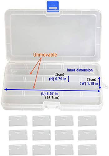 Qualsen Bead Organizer Box with Adjustable Dividers, 15 Girds, 4 Pack - size: 15 Gird-4s