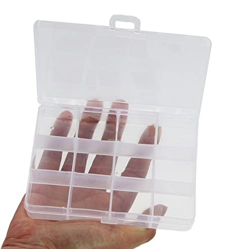 10Pack 12Grid Clear Storage Fixed Divider Boxes for Jewelry - size: 10pcs 12 Grids Box