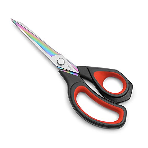 LIVINGO Fabric Scissors 9.5" Professional Tailor Heavy Duty Sewing Shears - color: Black/Red, size: 9.5"