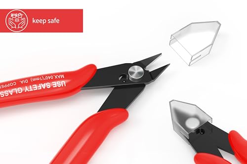 HongWay 5pcs Red 5" Micro Flush Cutters for Electronics Crafts - color: Red