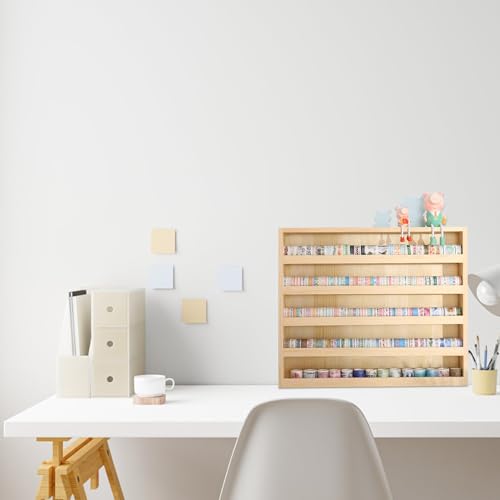 5-Layer Wood Washi Tape Box Organizer with Hanging Hook & Masking Tape Holder, DIY Storage & Closet Divider for Sewing, Thread - color: 5 Layers