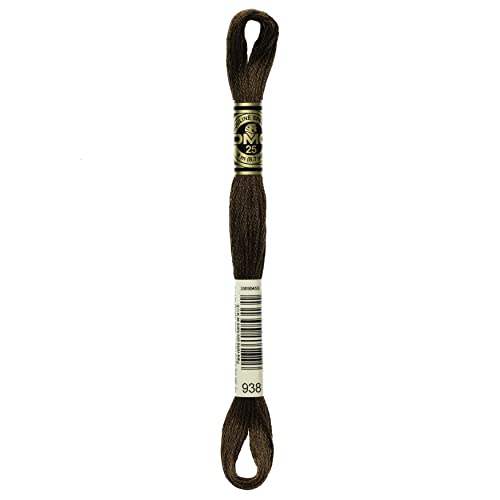 DMC Thread 6-Strand Embroidery Cotton 8.7 Yards Ultra Dark Coffee Brown 117-938 (12-Pack) - color: Coffee Brown Ultra Dark, size: 8.7 yards