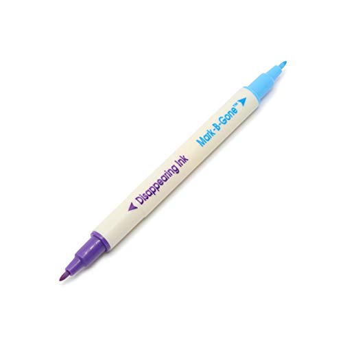 Dritz Dual Purpose Disappearing Ink & Mark-B-Gone, Marking Pen, Blue and Purple, 8.75 x 2.88 x 0.5 - size: 1 Count (Pack of 1)