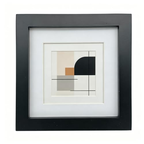 ZXT-parts Black 6x6 Picture Frames with 4x4 Opening Mat. Black 6x6 Square Photo Frame. Solid Wood, Perspex Panel, The Table or The Wall.Protective Film Must be Removed. - color: Black