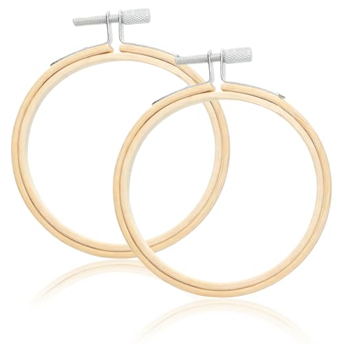 2 Pack Embroidery Hoops, 3 Inch Round Embroidery Hoops, Natural Wood Cross Stitch Hoop with Adjustable Screw for Friendly Embroidery, Cross Stitch, Craft & Beginner, and DIY Decoration - style: 3 Inch