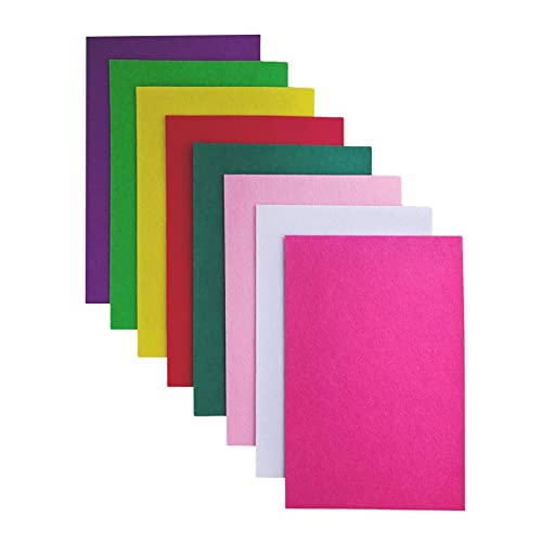 Jtnohx Stiff Felt, 2mm Thick Felt Sheets for Crafts, 8"x12" Hard Felt Fabric Squares 8Pcs for DIY Projects (Pink Green Series) - color: Pink Green Series