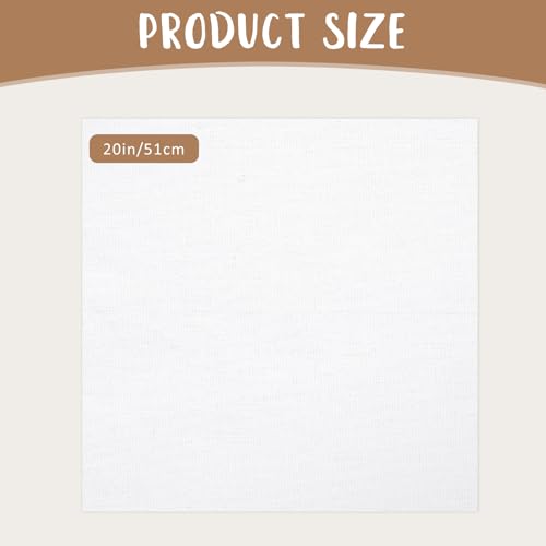 10 PCS White Linen Needlework Embroidery Fabric Cloth (20 × 20 Inch) - size: 20 × 20 Inch