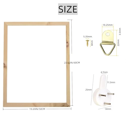 Wooden Frame DIY Picture Frames Art Suitable for Home Decor Painting Digital Diamond Drawing Paintings, Display Pictures 19.7x23.6 picture frames for wall (50 * 60CM) - color: 50*60CM