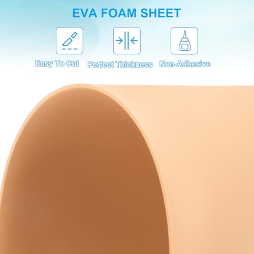 PATIKIL EVA Foam Sheet 10Pcs 12x8 Inch 2mm Thick Skin - color: Skin