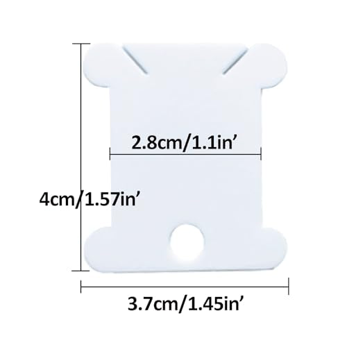 300 Plastic Embroidery Floss Bobbins Embroidery Floss Organizer, Plastic Embroidery Thread Cards for Cross Stitch Thread Holder Sewing Storage for DIY Sewing Craft(White)